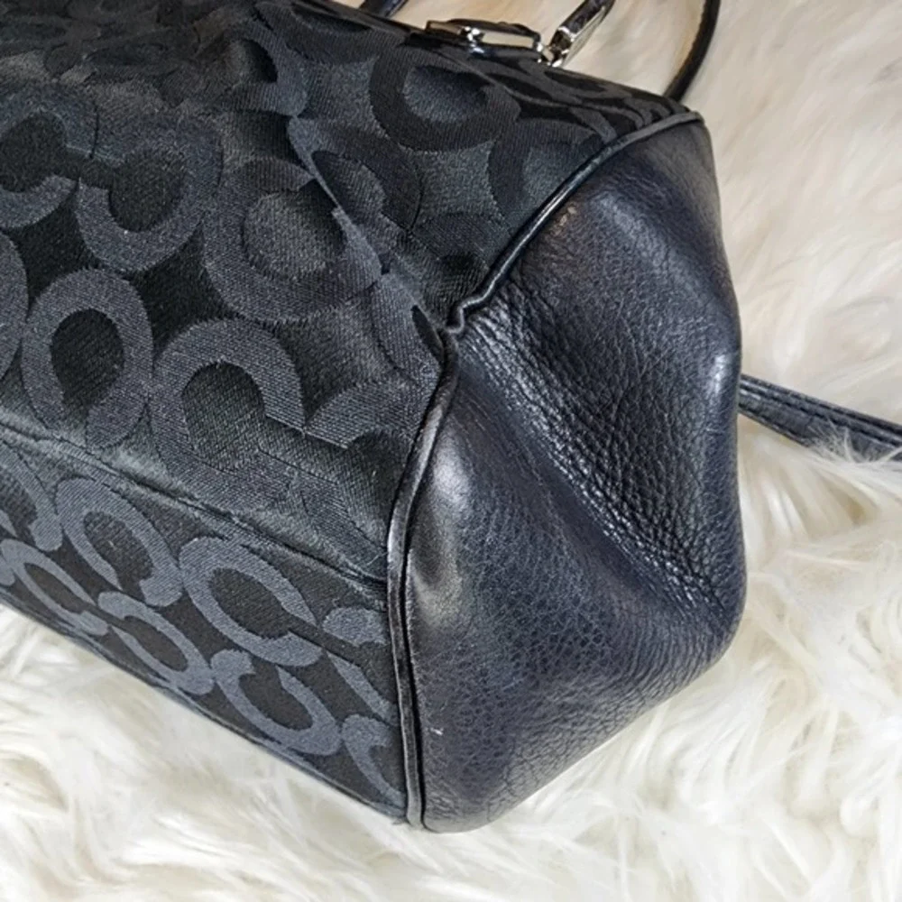 Coach Madison Op Art Black Madeline Satchel